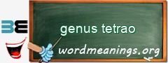 WordMeaning blackboard for genus tetrao